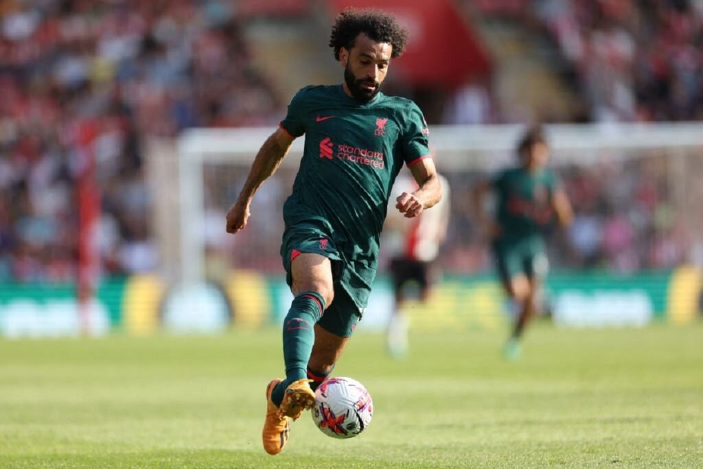 Mohamed Salah playing for Liverpool.